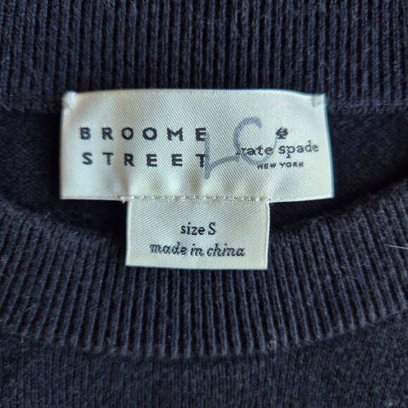 Kate Spade Broome Street "Ooh La La" Cotton Cashmere Crew Neck Sweater Black - Picture 7 of 11